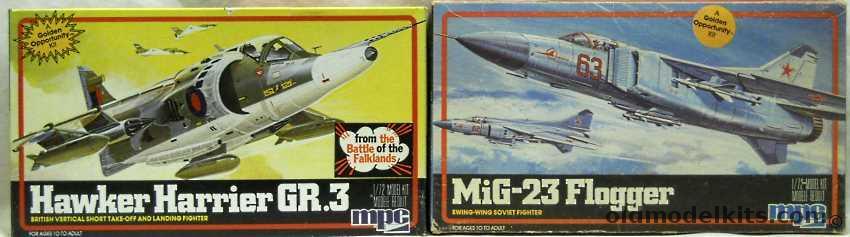 MPC 1/72 Mikoyan Gurevich Mig-23 B/E Flogger and 1-4208 Hawker Harrier GR.3 Battle Of The Falklands - (ex Airfix), 14201 plastic model kit
